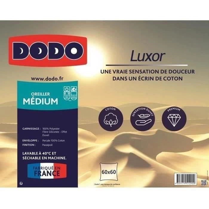 Cuscino DODO LUXOR 60x60 cm - 100% Cotone - Effetto Piumino