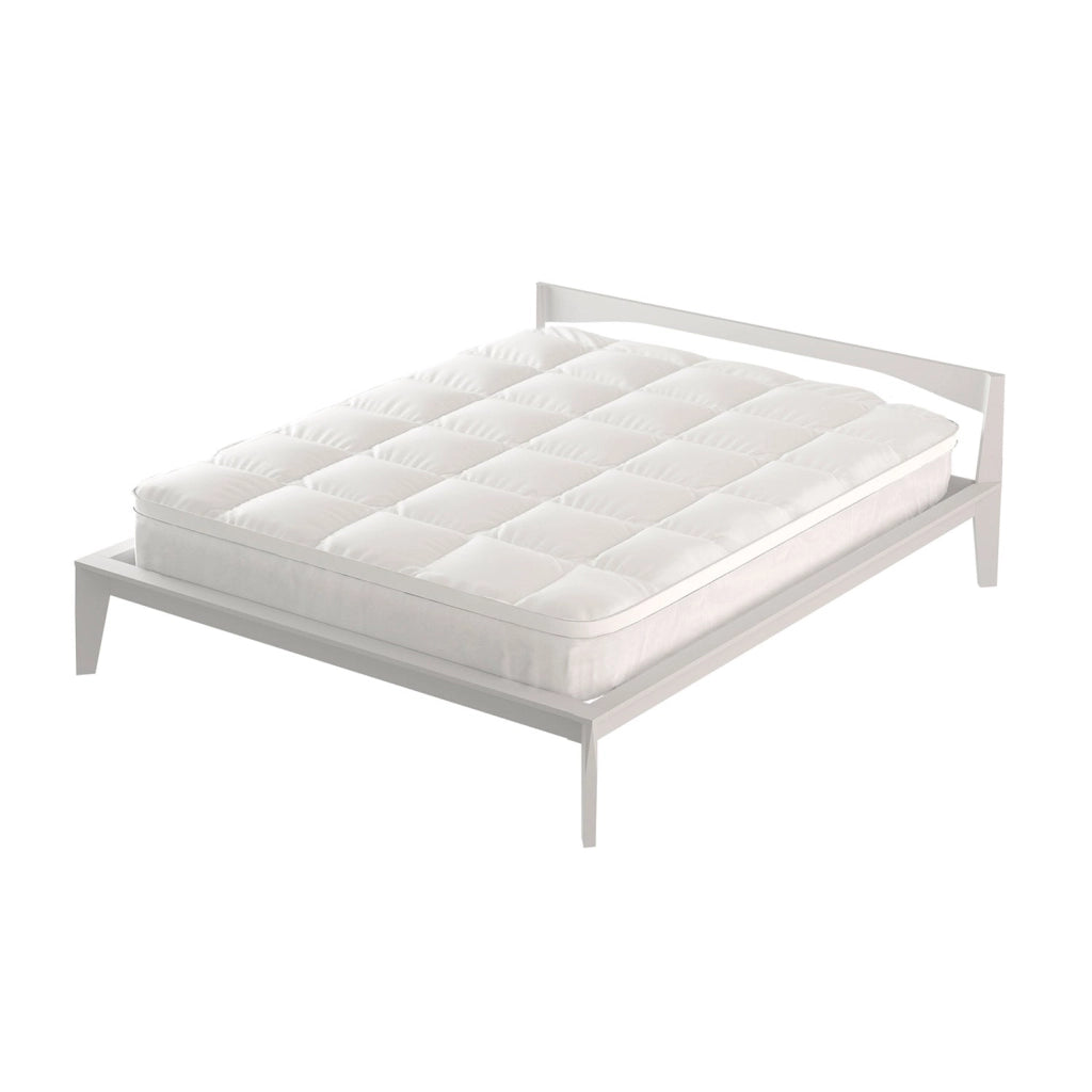 Topper Matrimoniale Trapuntato 800 gr/mq con Fascia Coprimaterasso Morfeo Bianco