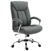 Sedia da Ufficio Imbottita e Girevole in Tessuto Traspirante, 65x78x110-120cm, Grigio