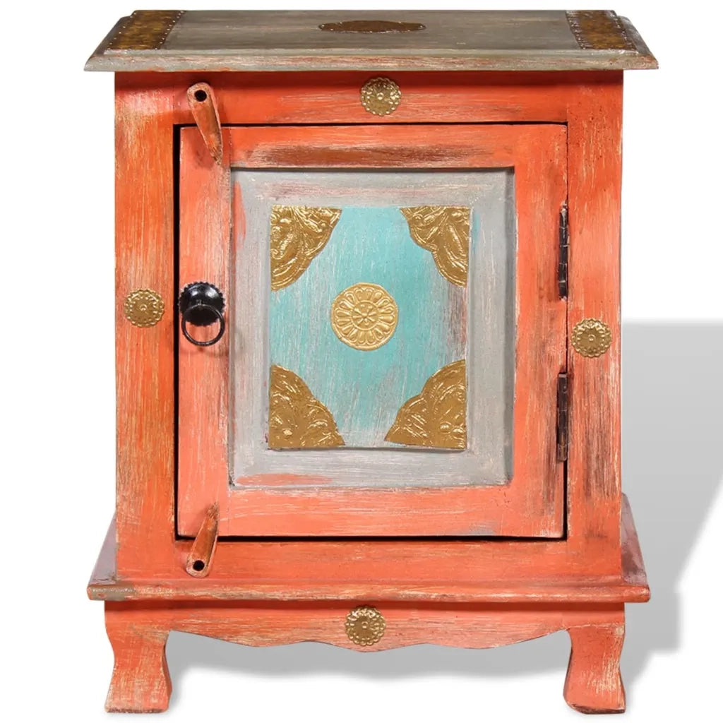 Comodino in Legno Massello di Mango Arancione cod mxl 30263