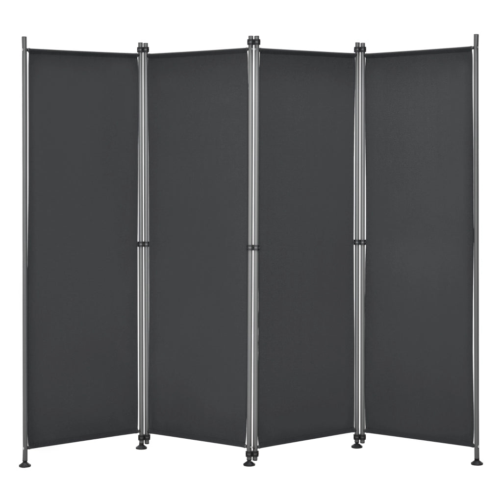 Paravento Modica a 4 Pannelli Parete Divisorio con Struttura Pieghevole (AxL) 170x215 cm - Nero pro.tec