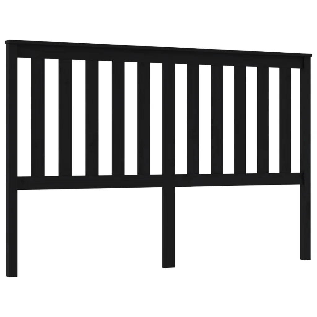 Testiera | Testata per Letto Nera 166x6x101 cm in Legno Massello di Pino