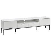 Mobile TV moderno con ante e sistema di gestione dei cavi MDF Gambe in metallo Bianco stile moderno