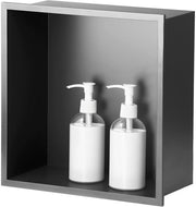 Doucheggiunto a muro, doucheggiunto in acciaio inossidabile, spazio di stoccaggio a muro singolo, dimensioni doucheggiunto 30 * 30 * 10CM, colore grigio