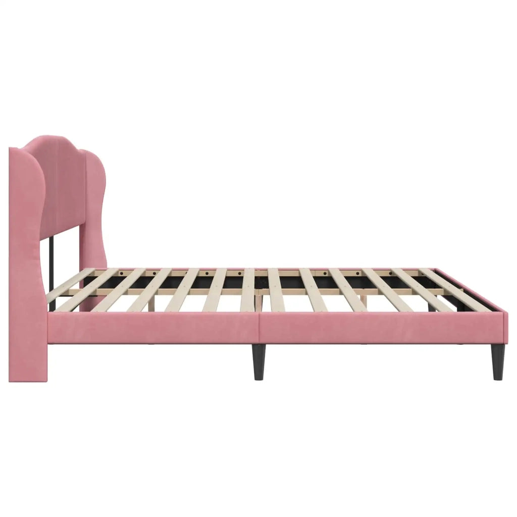 Struttura del letto con testiera Rosa 180 x 200 cm Velluto 42027938