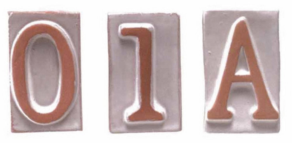 10pz numero civico in terracotta "a" cm.8,5h cod:ferx.34666