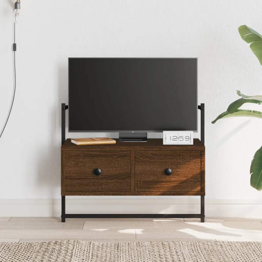 Mobile TV a Muro | Armadietto TV | Mobile Porta TV Rovere Marrone 60,5x30x51 cm Legno Multistrato