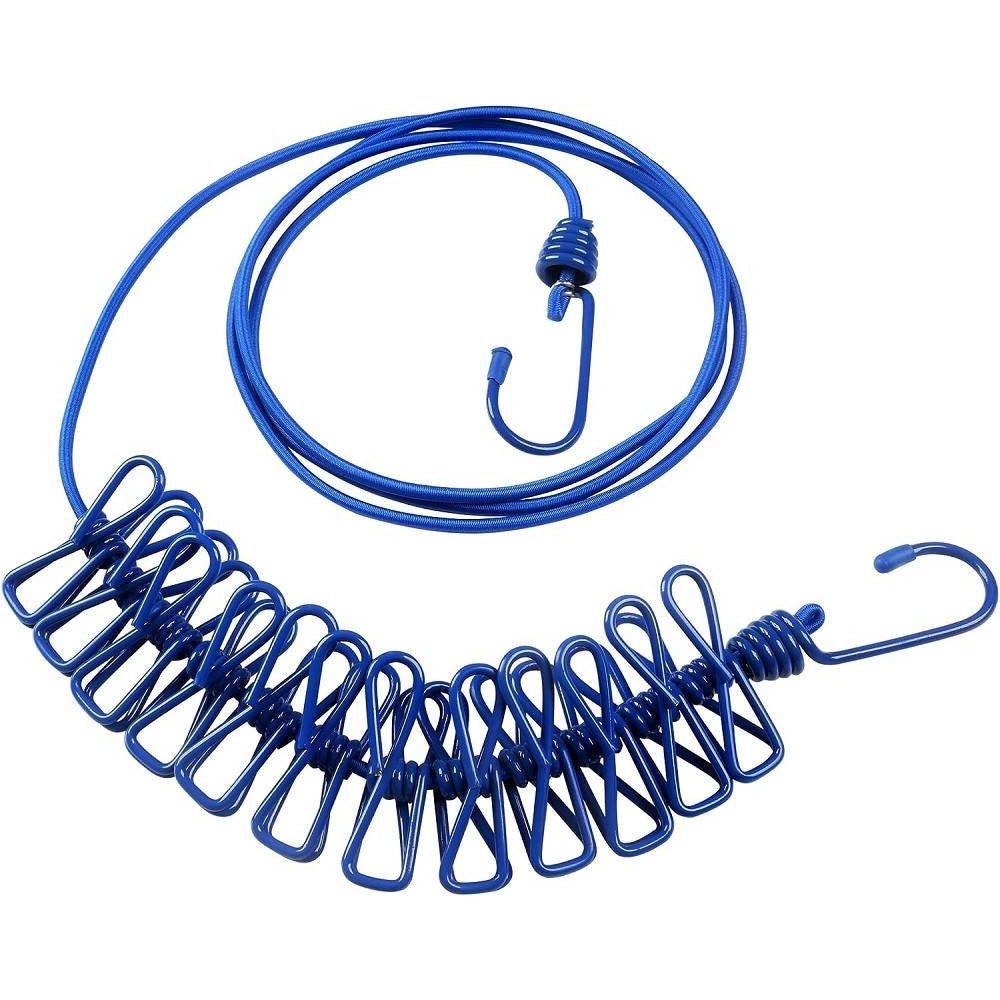 Trade Shop - Corda Stendibiancheria Filo X Bucato Con 12 Mollette 180cm Uso Esterno Flessible -