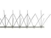 DISSUASORE VOLATILI PER MURETTO BASE IN PLASTICA E SPILLI INOX- - cm.50x12h. - 60 pezzi