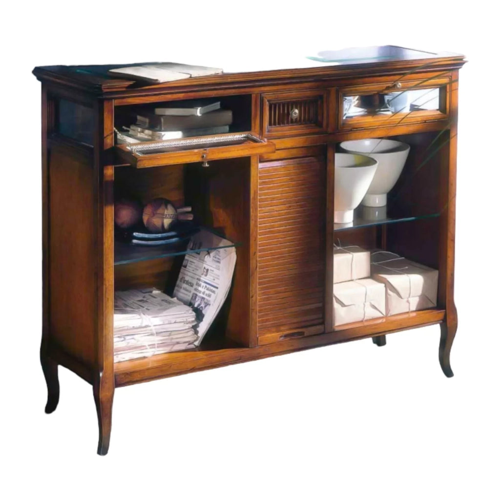 Madia libreria in legno a ribalte finitura bassano l.120 p.38 h.95 - Mobili 2G