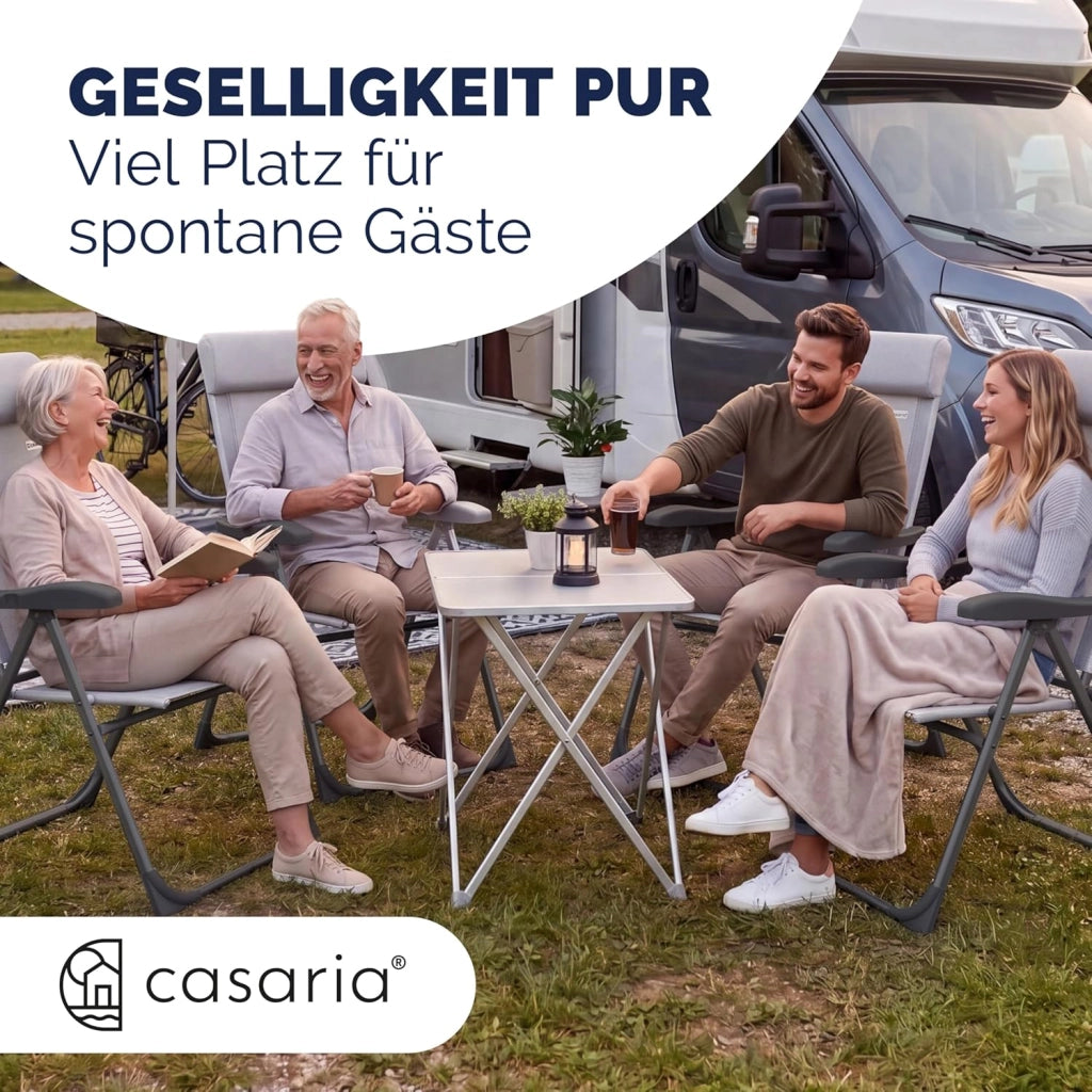 Set 4 Sedie da Giardino Pieghevoli Regolabili 7 Posizioni in Alluminio Schienale Reclinabile Campeggio Balcone