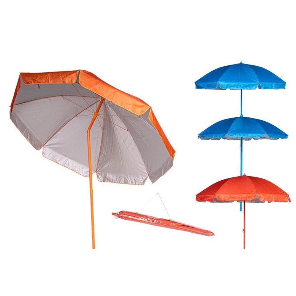 Trade Shop - Ombrellone Mare Spiaggia 180cm Tinta Unita Palo Colorato Con Snodo Sacca Trasporto 6699019 -