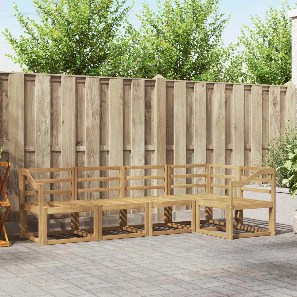 Set di divani da esterno 5 pcs Bianco Legno di Acacia Massello 3387643