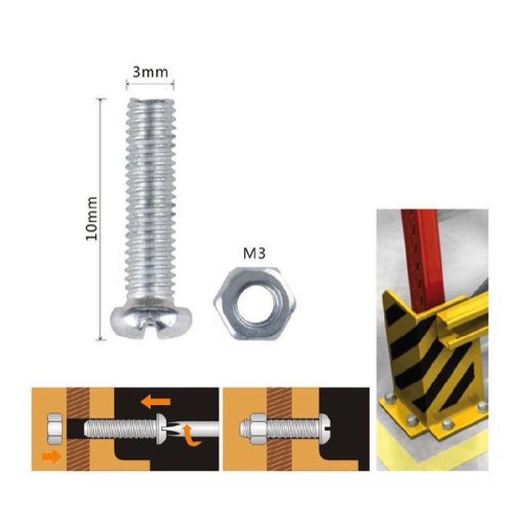 Trade Shop - Set 42pz Viti Vite Testa A Croce Tonda 3 X 10mm Con Dadi Dado Esagonale M3 90951 -