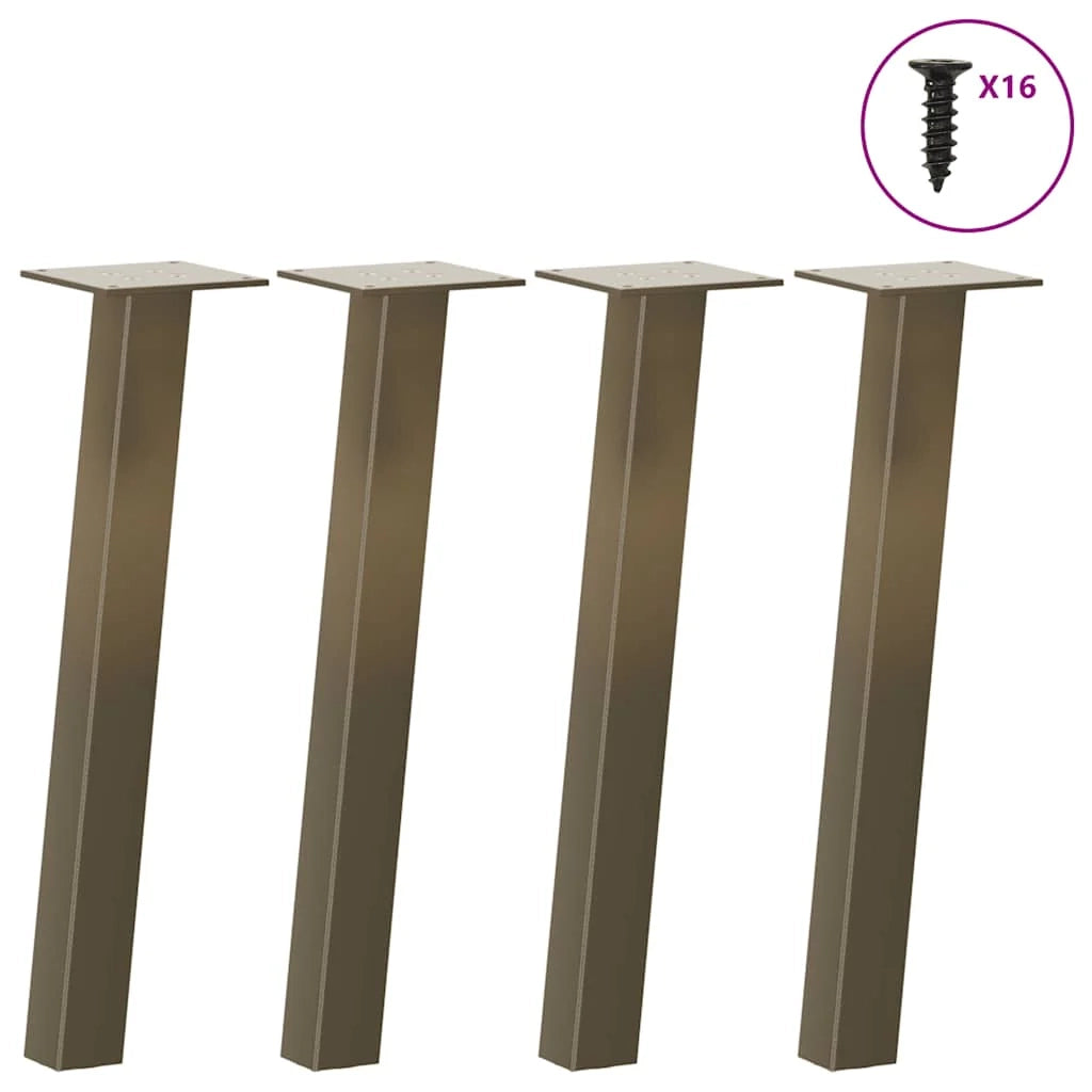 Set di 4 gambe robuste per tavolino da caffè da 42 cm con gommini design moderno in acciaio naturale 02_0056788