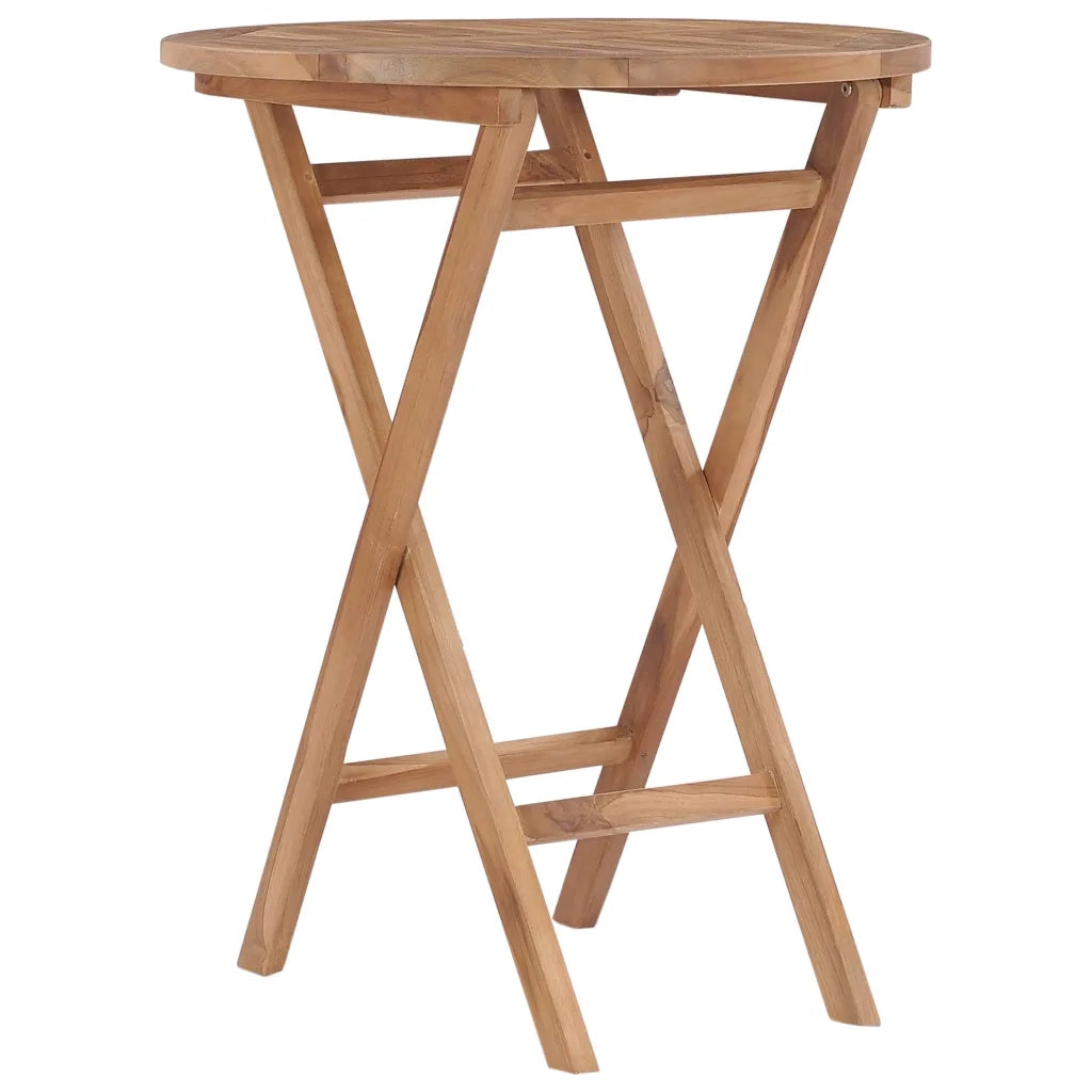 Tavolo da Giardino Pieghevole 60 cm in Legno Massello di Teak cod mxl 42698