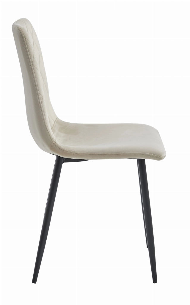 Sedia Valora TURIN in velluto beige dal design ergonomico per il soggiorno