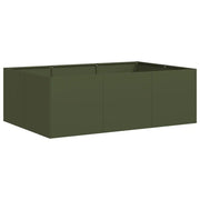 Fioriera | Cassetta per fiori | Vaso Verde Oliva 120x80x40 cm in Acciaio