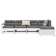 Set Salotto da Giardino 5 pz Bianco in Legno Massello di Pino 3250845
