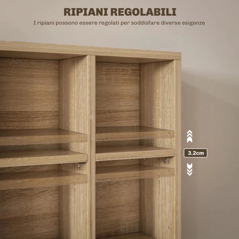 MOBILE PORTA CD CON RIPIANI REGOLABILI PER 456 CD O 336 DVD, 24 SCOMPARTI, 89X20X130.5 CM, LEGNO