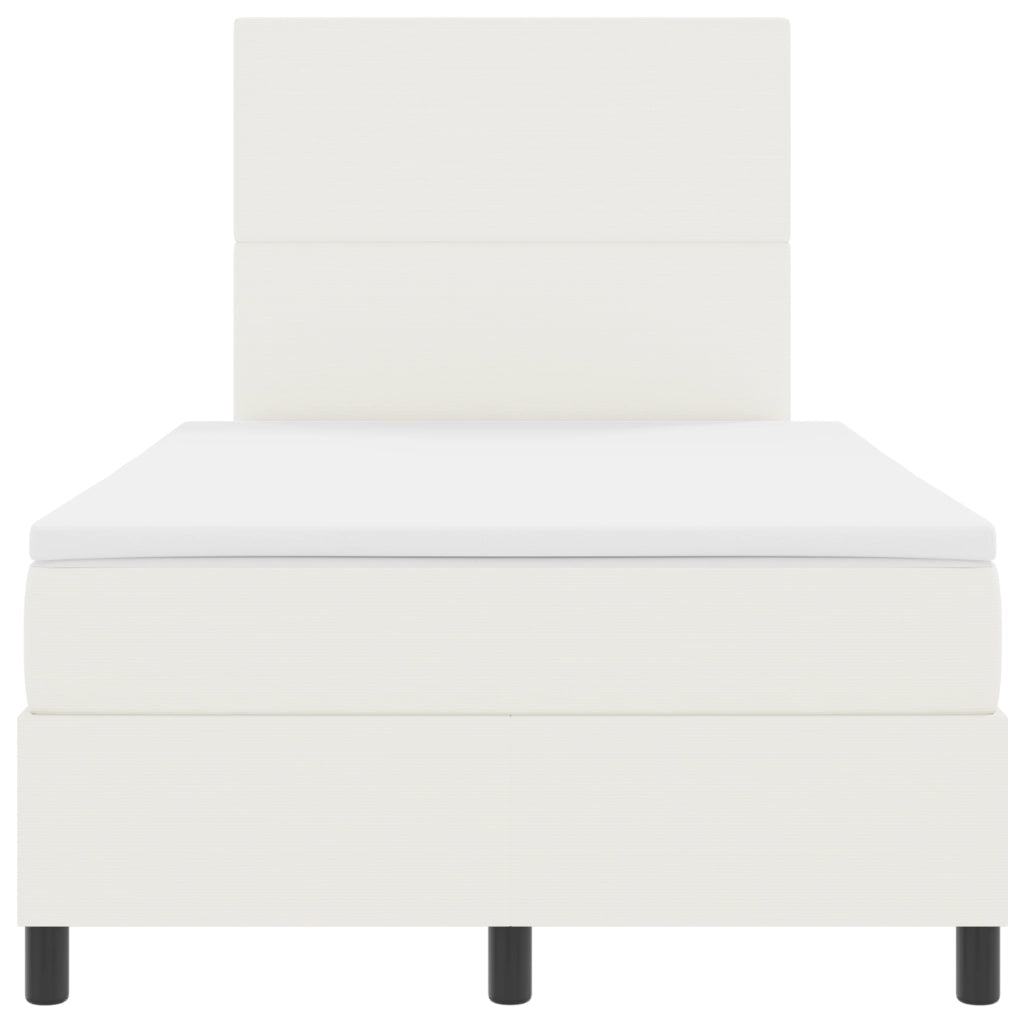 Letto con Box Spring e Materasso Crema 120x200 cm Tessuto in Corduroy
