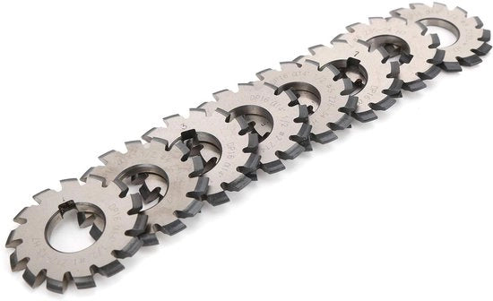 Set di frese a denti 8 pezzi - Strumenti per taglio - Per la lavorazione di denti di ingranaggi - Alta precisione artigianale