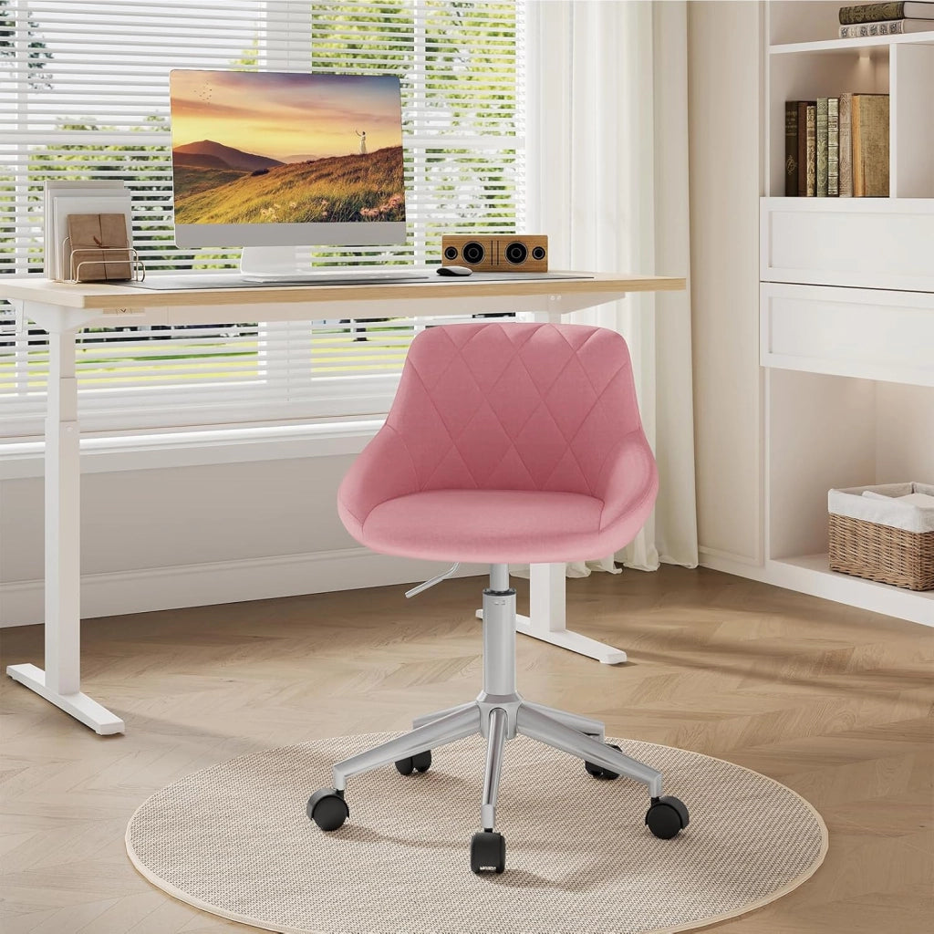 Sedia da Scrivania Moderna, Sgabello Regolabile Senza Braccioli, per Camera da Letto Studio Soggiorno, Rosa