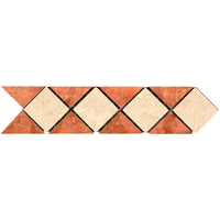 GRECA 7X28 ANTICHI CRISTALLI  BOTTICINO-ROSSO Rosso-botticino