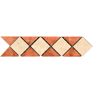 GRECA 7X28 ANTICHI CRISTALLI  BOTTICINO-ROSSO Rosso-botticino