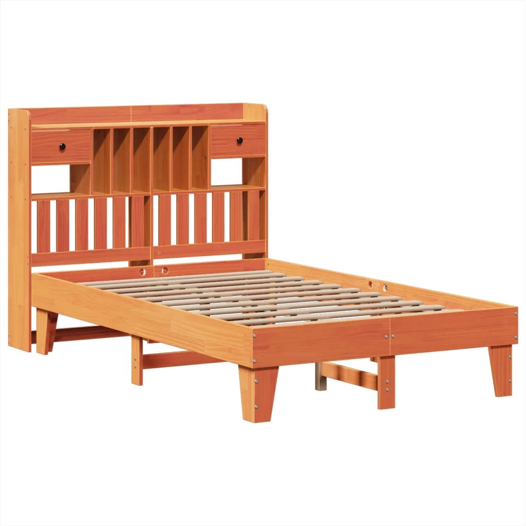 Letto senza Materasso Marrone Cera 135x190 cm in Legno di Pino 3308860