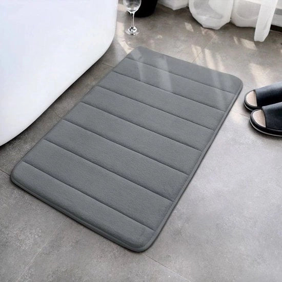 Tappeto per bagno, mat, 40x60 cm, morbido e confortevole, assorbente superiore, antiscivolo, spesso, facile da asciugare, tappeto per bagno, grigio scuro