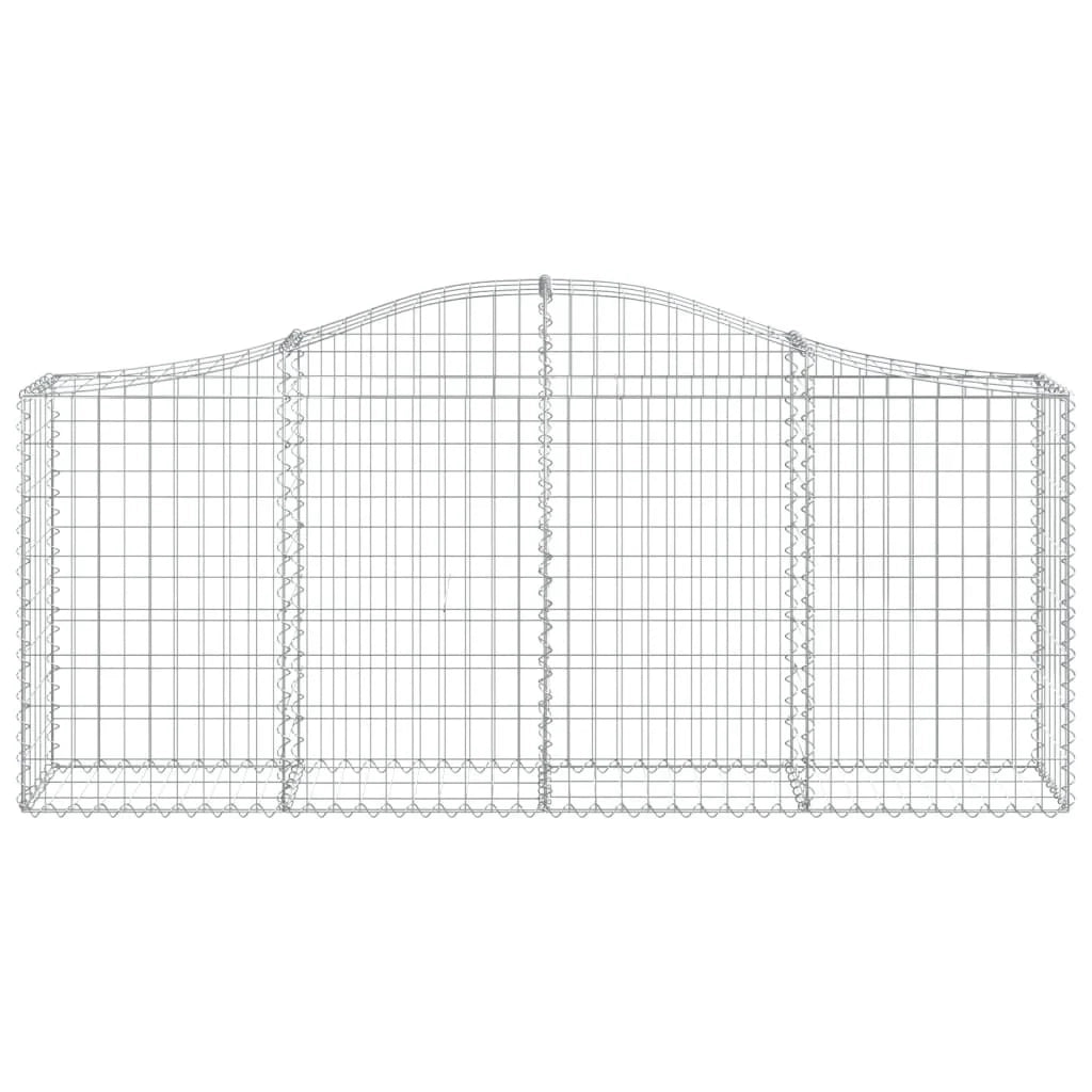 Set di 8 gabbioni ad arco per recinzione gabbia o muro di contenimento 200 x 30 x 80/100 cm ferro zincato argento 02_0041167