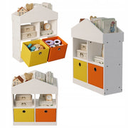 SCAFFALE A FORMA DI CASETTA PER GIOCATTOLI - ORGANIZER BIANCO STILE LOFT 64 CM