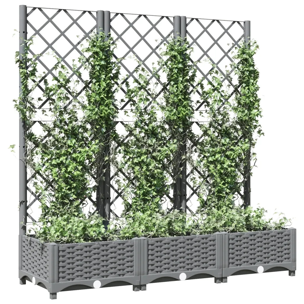 Fioriera Giardino e Graticcio Grigio Chiaro 120x40x121,5cm PPcod mxl 109681