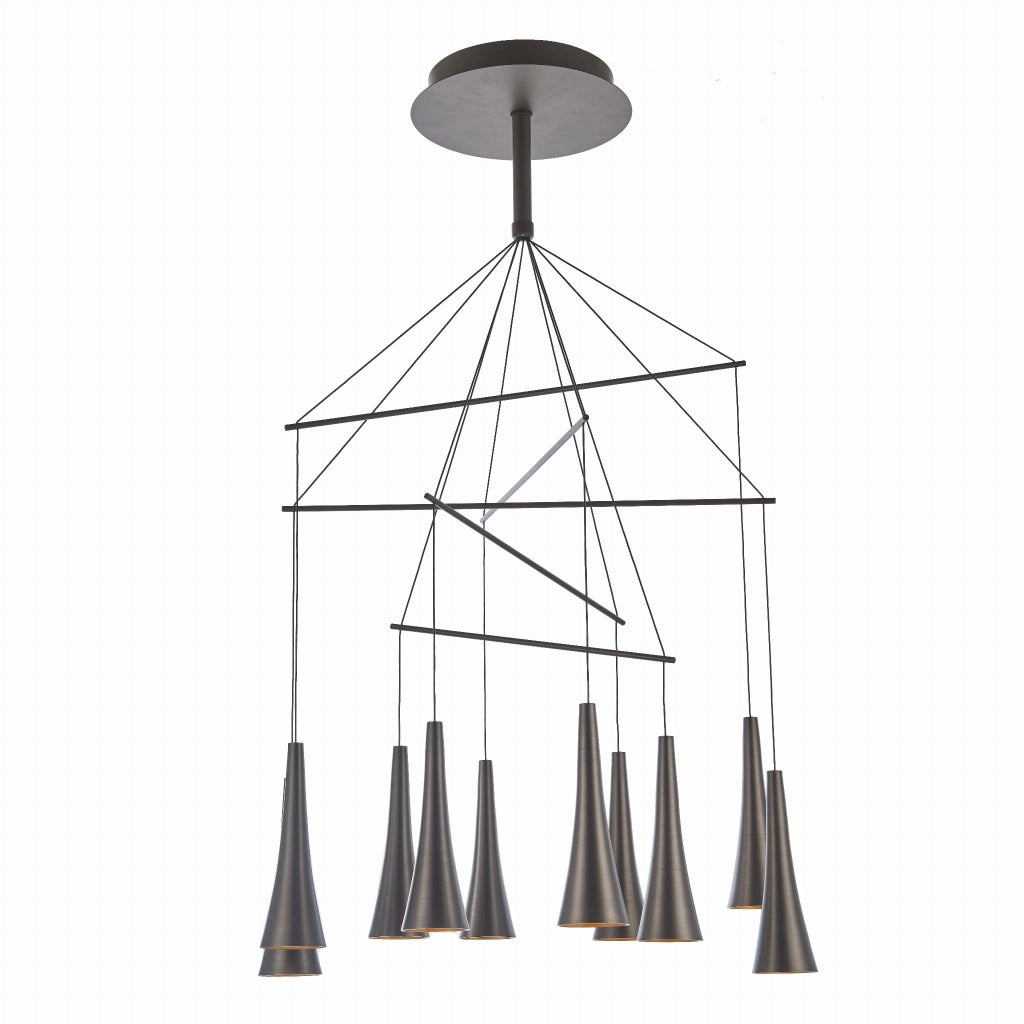 Lampadario Italux Luca LED 10 luci bronzo 73cm 3000K