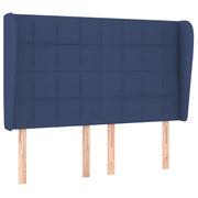 Testiera | Testata ad Orecchio Blu 147 x 23 x 118/128 cm in Tessuto