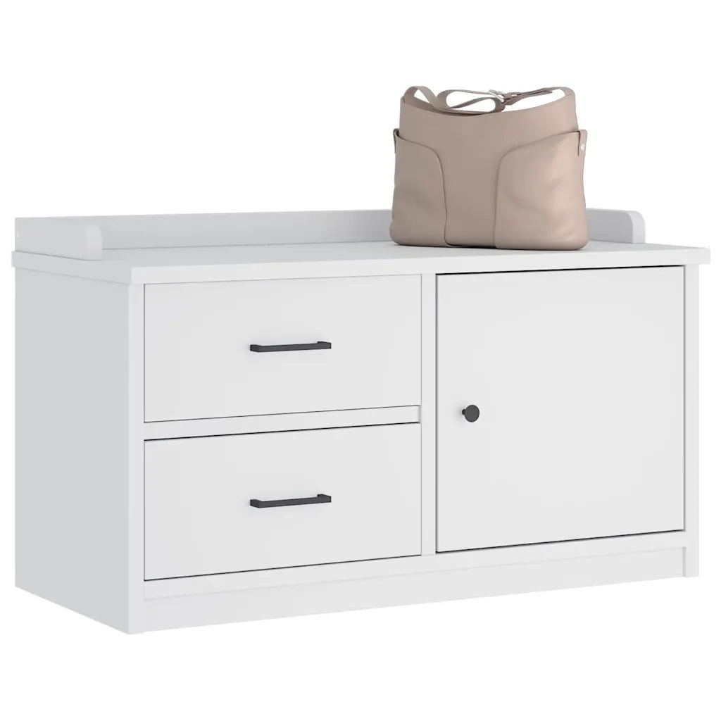 Panca da Corridoio SANDNES Bianca 87x40x50 cm in Legno di Pino