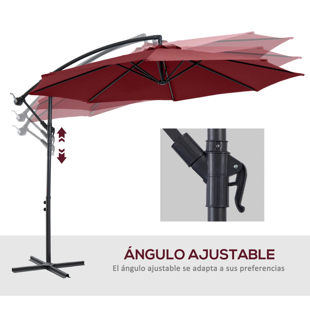 Ombrellone da Giardino Parasole Inclinabile ¨C Zephmum ¨C Grigio ?295 cm Base in Acciaio