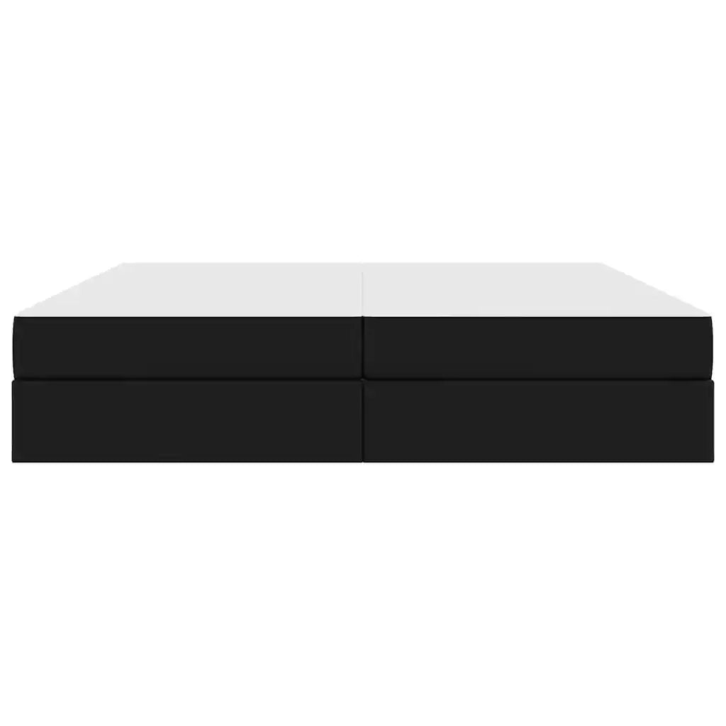 Letto con contenitore e materasso 2 pcs Nero Pelle 3399624