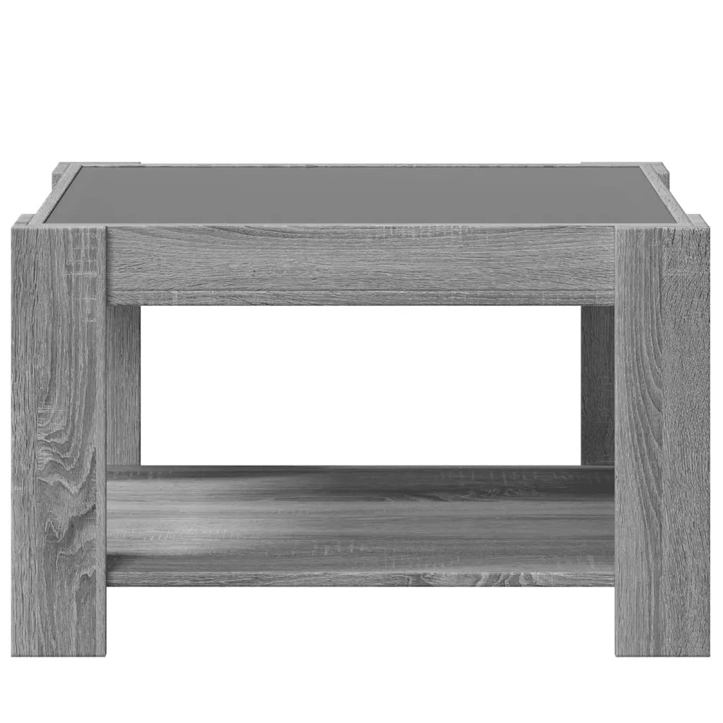 Tavolino Salotto con LED Grigio Sonoma 73x53x45 cm Multistrato