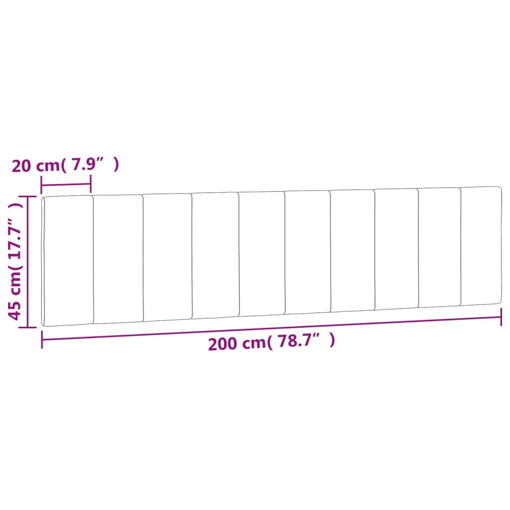 Cuscino Testiera Hanko Nero 200 cm in Velluto 374691