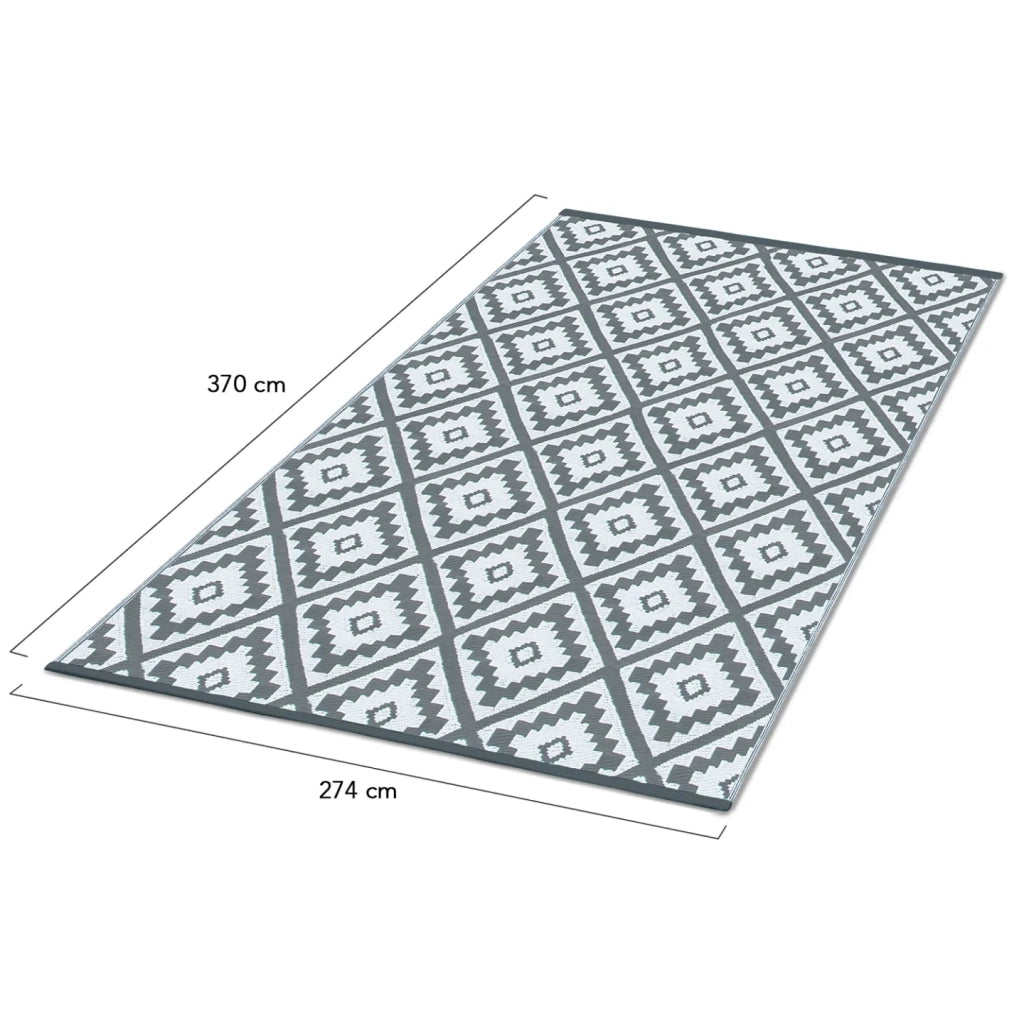 IDMarket - Tappeto per esterni BAHAMAS grigio 270 x 370 CM