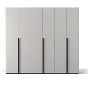 Armadio Coco 6 ante battenti colore bianco Portland e maniglie nere opache