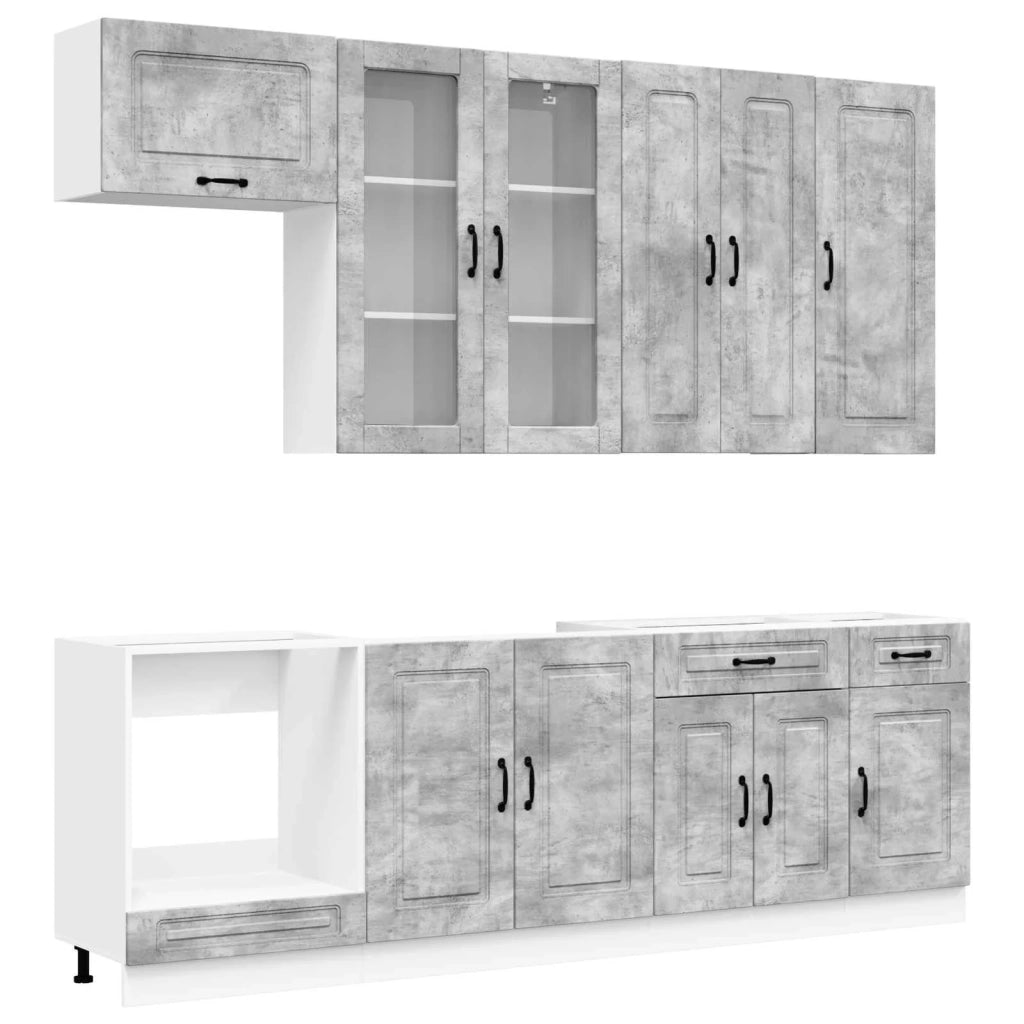 Unità Cucina KALMAR 8 pcs Grigio Cemento Legno ingegnerizzato 3438196