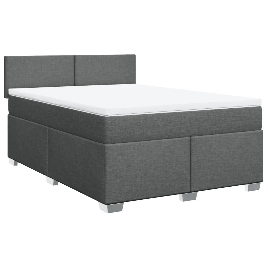 Giroletto a Molle con Materasso Grigio Scuro 140x190 cm Tessuto 3288177