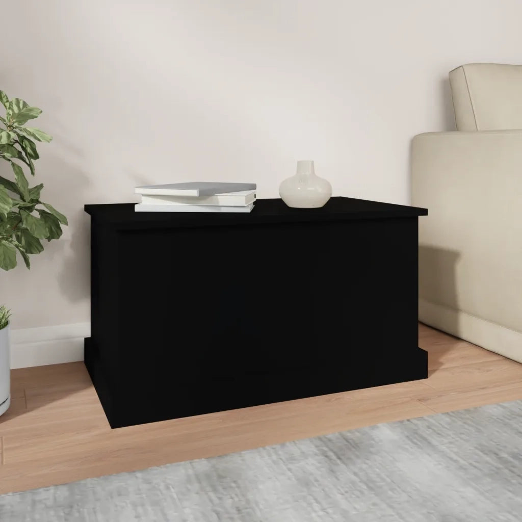 Contenitore Portaoggetti Nero 70x40x38 cm Legno Multistrato 816505