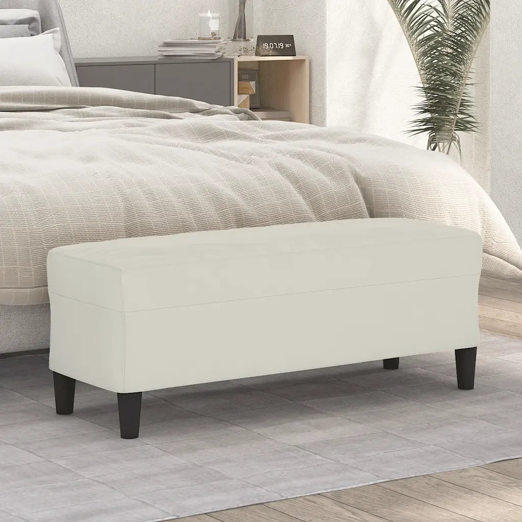 Panca crema 100x35x41 cm in Velluto 349429