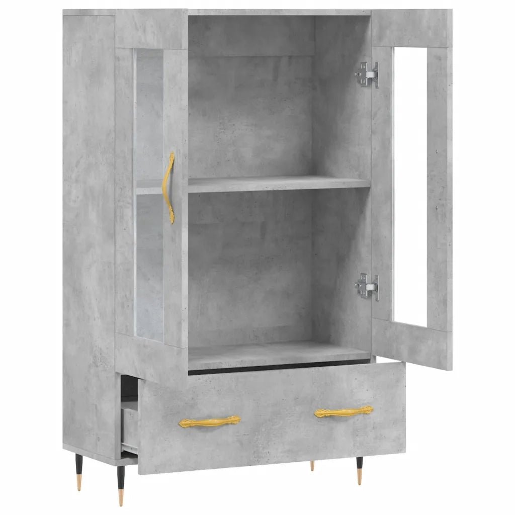 Credenza Grigio Cemento 69,5x31x115 cm in Legno Multistrato 828280