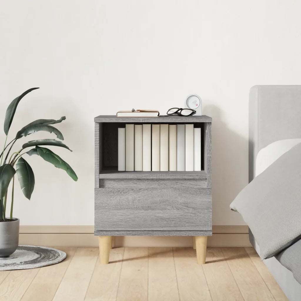Set di 2 Comodini | Armadio da Notte | Mobiletto da notte Grigio Sonoma 40x35x50 cm