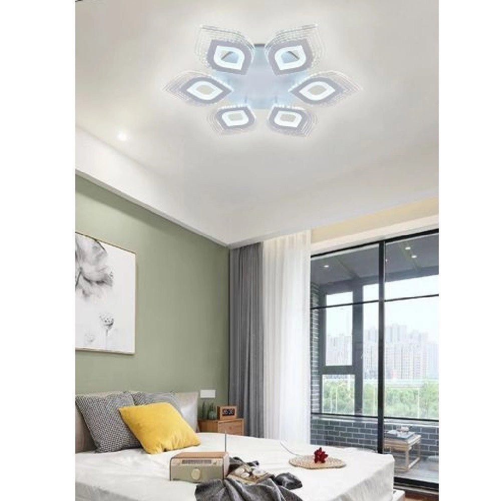 Trade Shop - Lampadario Plafoniera Moderna Soffitto Luce Fredda 6500k Naturale 4000k 55w C27b - -bianco Freddo      -